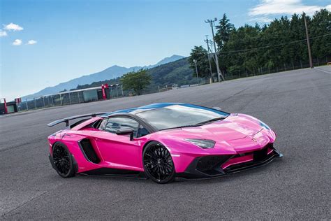 Hot Pink Lamborghini Aventador SV Gets Liberty Walk Kit