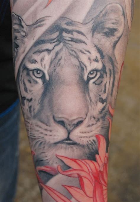 The white tiger tattoo for arm design - Tattooimages.biz