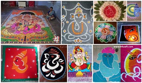 25 Latest Ganesh Chaturthi Rangoli designs • K4 Craft