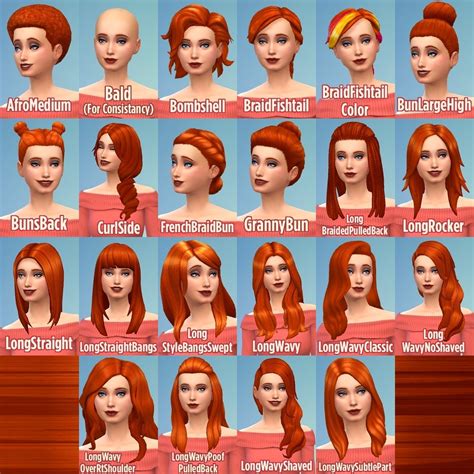 Mod The Sims - Ginger All The Hairs - Female Edition