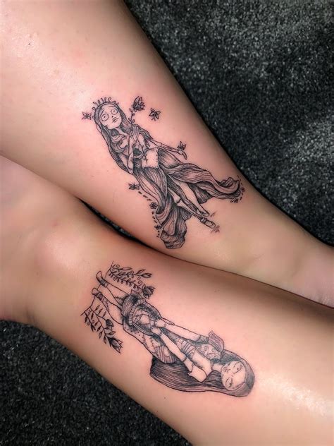 Sally and Emily Tattoos | Hippie tattoo, Skeleton hand tattoo, Matching ...