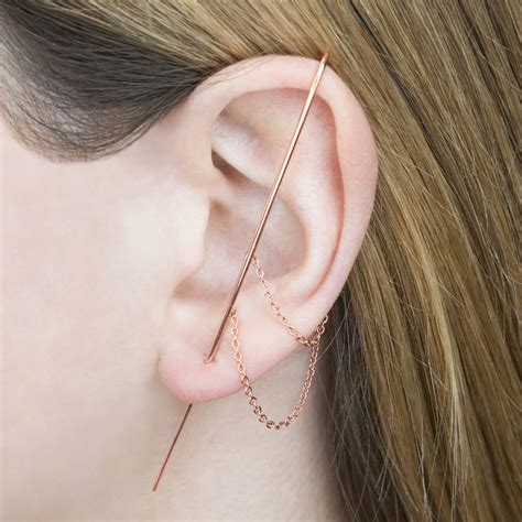 Delicate Chain Rose Gold Plated Silver Ear Cuffs By Otis Jaxon | notonthehighstreet.com