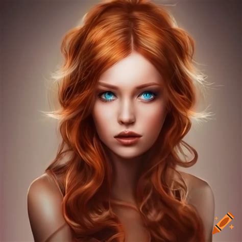 Portrait of a stunning woman with auburn hair on Craiyon
