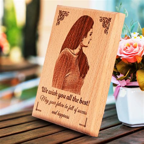 Farewell Gift - Personalized Engraved Wooden Photo Frame (8x6 Inches ...