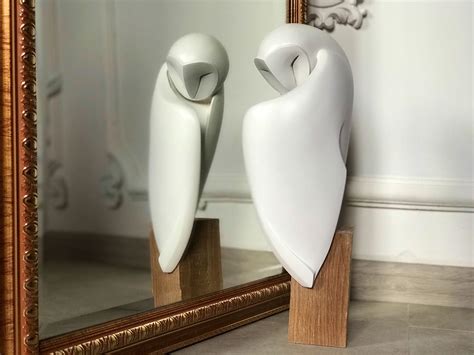 Barn Owl Sculpture Minimalist Bird Figurine Owl Home Decor - Etsy UK