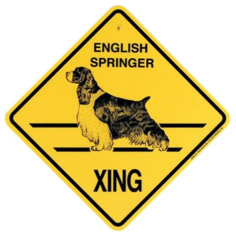 English Springer Spaniel Crossing Sign