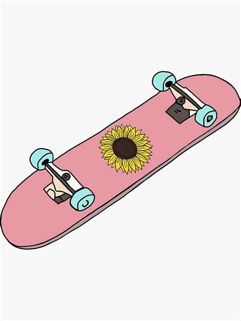 Aesthetic Pastel Sunflower Skateboard Sticker by CaitlinCerys | Skateboard design, Skateboard ...