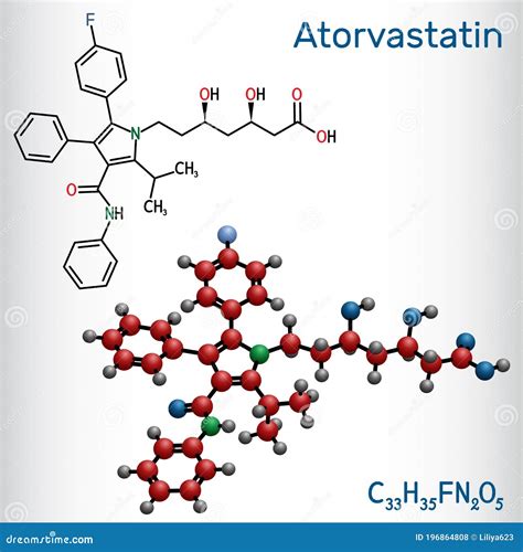 Atorvastatin, Statin Molecule. it is Used for Lowering Blood Cholesterol and for Preventing ...