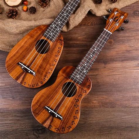 Koa Acacia Top Solid Ukulele Pineapple 21'' inch Pineapple Molokai ...