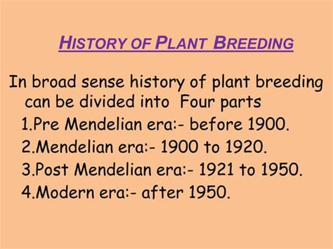 History of plant breeding