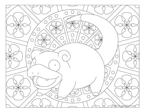 #079 Slowpoke Pokemon Coloring Page · Windingpathsart.com