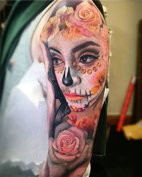 Day of The Dead Girl Tattoo by Lisa Scrimgeour