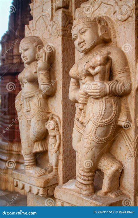 Indian Traditional Temple and Sculptures of Lord Krishna Radha Stock ...