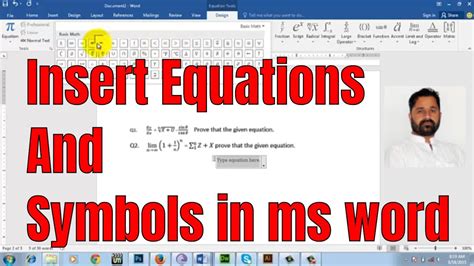 How to Insert Equation and Symbol in ms word 2016 - YouTube