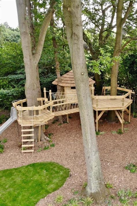 Treehouse Rope Bridge - Landscape garden project — Rope Bridge Projects ...