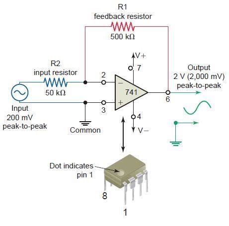 741 OP-amp de amplificador de voltaje. Electronics Mini Projects, Hobby Electronics, Electronics ...