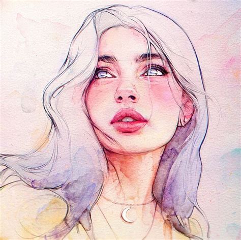 ArtStation - Digital Watercolors, Irakli Nadar | Digital watercolor, Watercolor girl, Watercolor ...