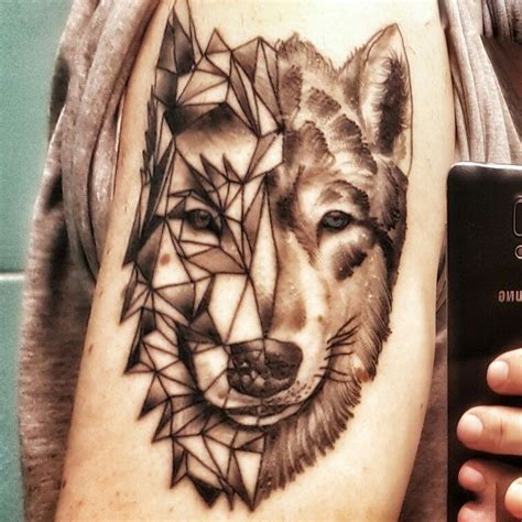 geometric wolf tattoo Geometric Wolf Tattoo, Tattoos, Red, Tatuajes, Tattoo, Tattos, Tattoo Designs