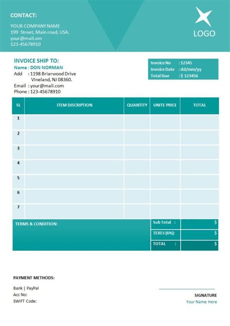 Invoice Templates For Microsoft Word Spreadsheet Templates for Business ...