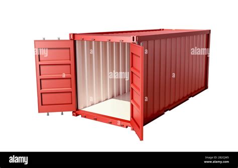 Empty shipping Container with open doors - 3d Rendering Stock Photo - Alamy