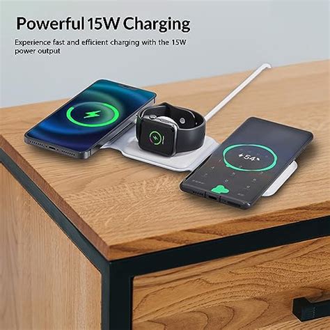 Wireless Charger 3 in 1 Magnetic and Foldable Wireless Charging Stand ...