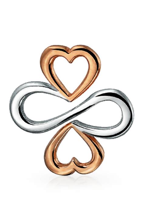 BLING JEWELRY Two-Tone Ayllu Symbol Heart Infinity Clover Stud Earrings | Nordstromrack