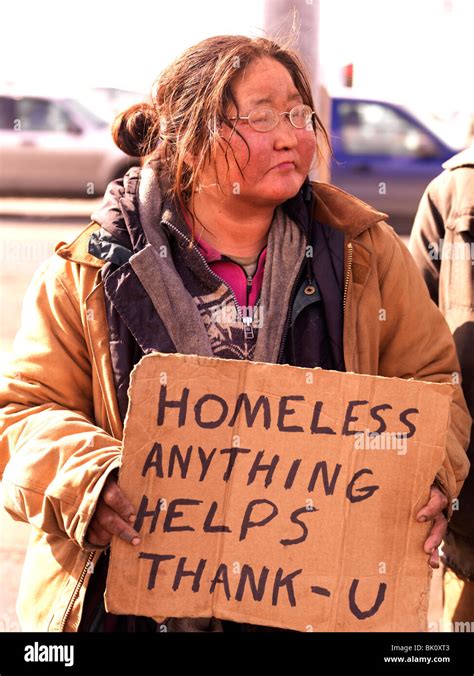 Homeless People Holding Signs