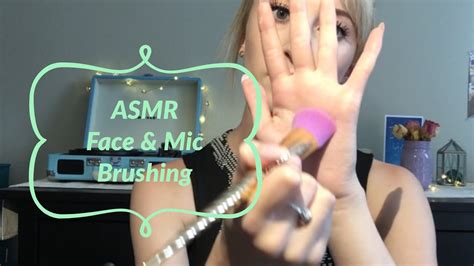 [ASMR] Makeup Brush Collection (face and mic brushing, whispering ...