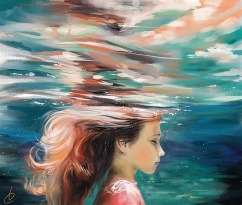 girl, art, and water image | Watercolor girl, Drowning art, Underwater painting