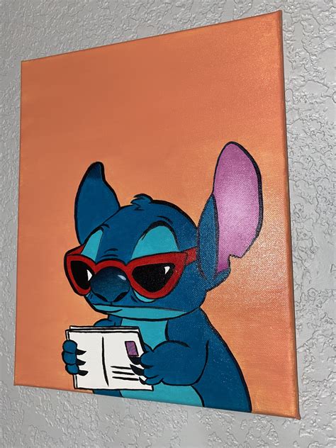 Stitch oil painting | Disney canvas art, Mini canvas art, Cute canvas ...