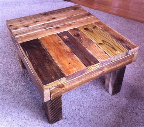 DIY Wooden Coffee Table Made from reclaimed wood. Has two small shelves underneath for storage ...