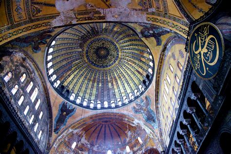 Hagia Sophia's interior dome with Islamic elements on the … | Flickr