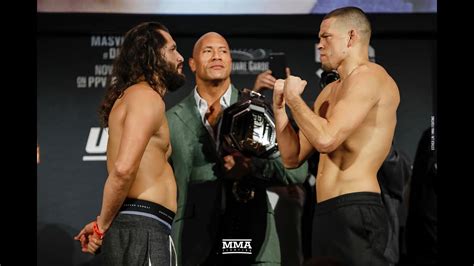 UFC 244: Jorge Masvidal vs. Nate Diaz Weigh-in Staredown - MMA Fighting - YouTube