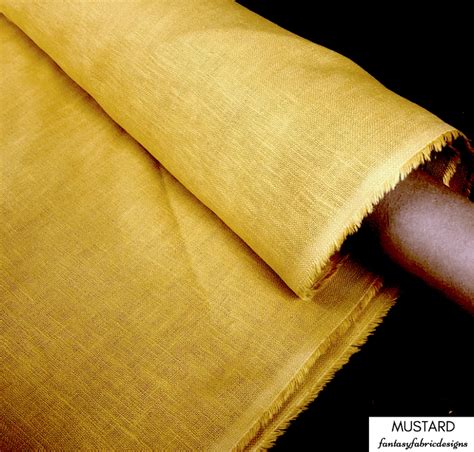 Linen Fabric by the Yard, Linen Fabric, Mustard Yardage, Per Yard, Fabric Per Yard, Upholstery ...