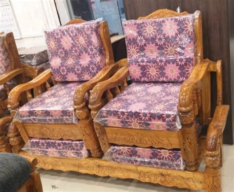 Brown Akeesha Wood Sofa Set at Rs 18000/set | Wood Sofa Set in ...