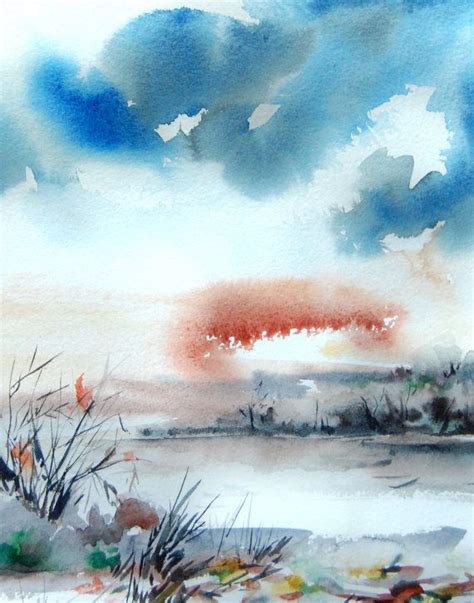 Abstract Landscape - Watercolor Painting Art Print - Watercolor Art ...