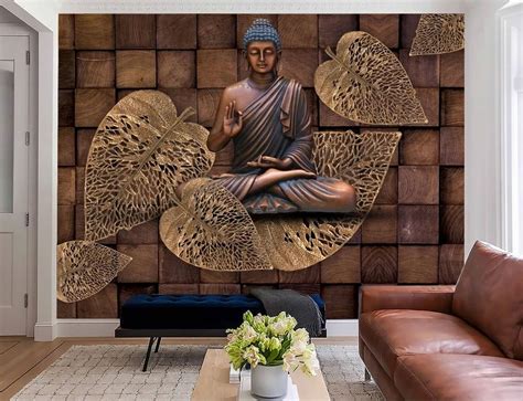 Matte Wooden Buddha Wall Mural, For Home Decor, Size: 4 Feet at Rs ...