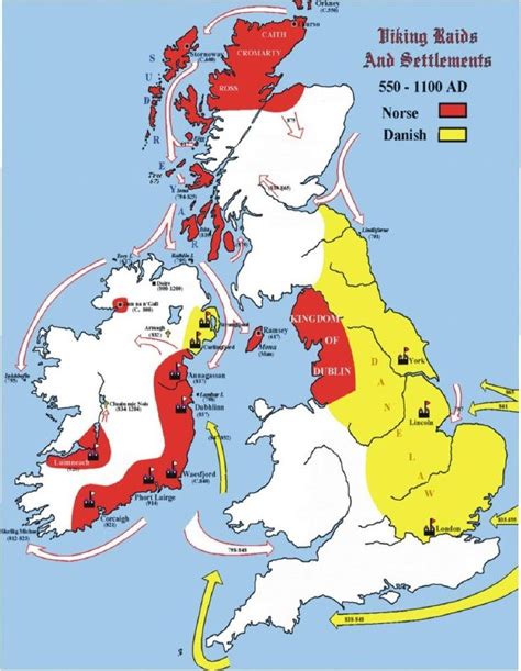 Implantations et raids des Vikings norvégiens et danois sur les Îles ...