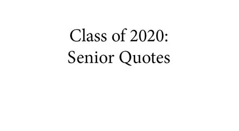 Class of 2020: Senior Quotes – Crimsonian