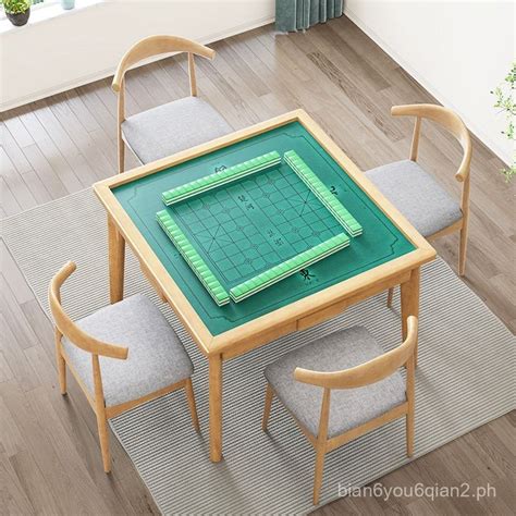 Square Mahjong Table Solid Wood Dining Table Dual-Use Manual Dining ...