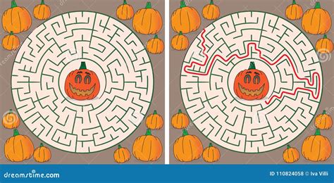 Pumpkin maze stock vector. Illustration of pumpkin, solution - 110824058