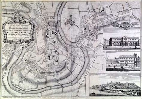 Rocque's Map of Shrewsbury, 1746. Engraving. Shrewsbury, Shropshire | Old maps, Ancient maps ...