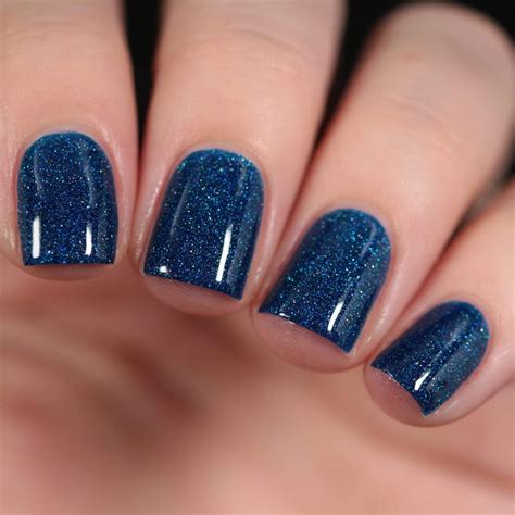 Moods: Sassy (P103) - Navy Blue Scattered Holographic Shimmer Nail Polish | Nail shimmer, Blue ...