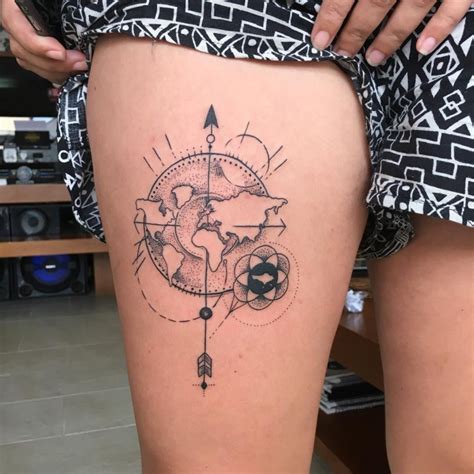 21+ World Map Tattoo Designs, Ideas | Design Trends … | World map tattoos, Map tattoos, Compass ...