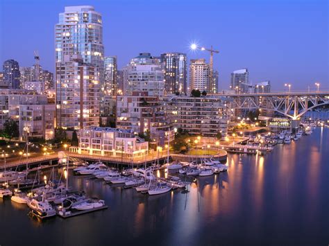 Aerial photography of port during nighttime, downtown vancouver HD wallpaper | Wallpaper Flare