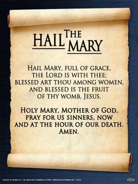 The Hail Mary Poster in 2020 | Prayers to mary, Hail mary prayer catholic, Hail mary prayer