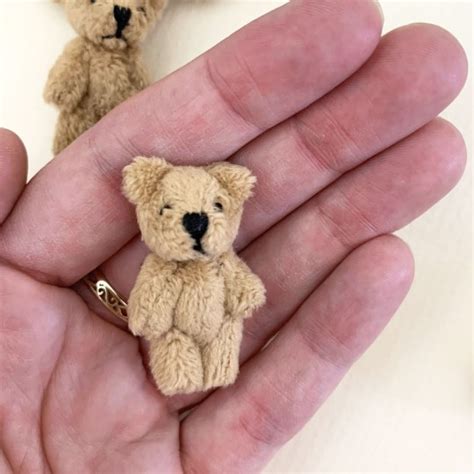 2 Miniature Teddy Bears ~ 1-1/2" tall