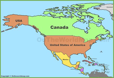 Map Of North America Showing Countries - Get Latest Map Update