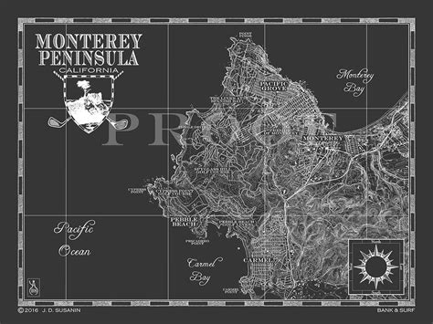 Map of Monterey Peninsula, CA | Custom maps | Bank and Surf