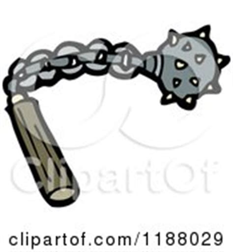 Cartoon of a Flaming Mace - Royalty Free Vector Illustration by lineartestpilot #1215279